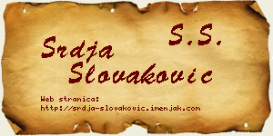Srđa Slovaković vizit kartica